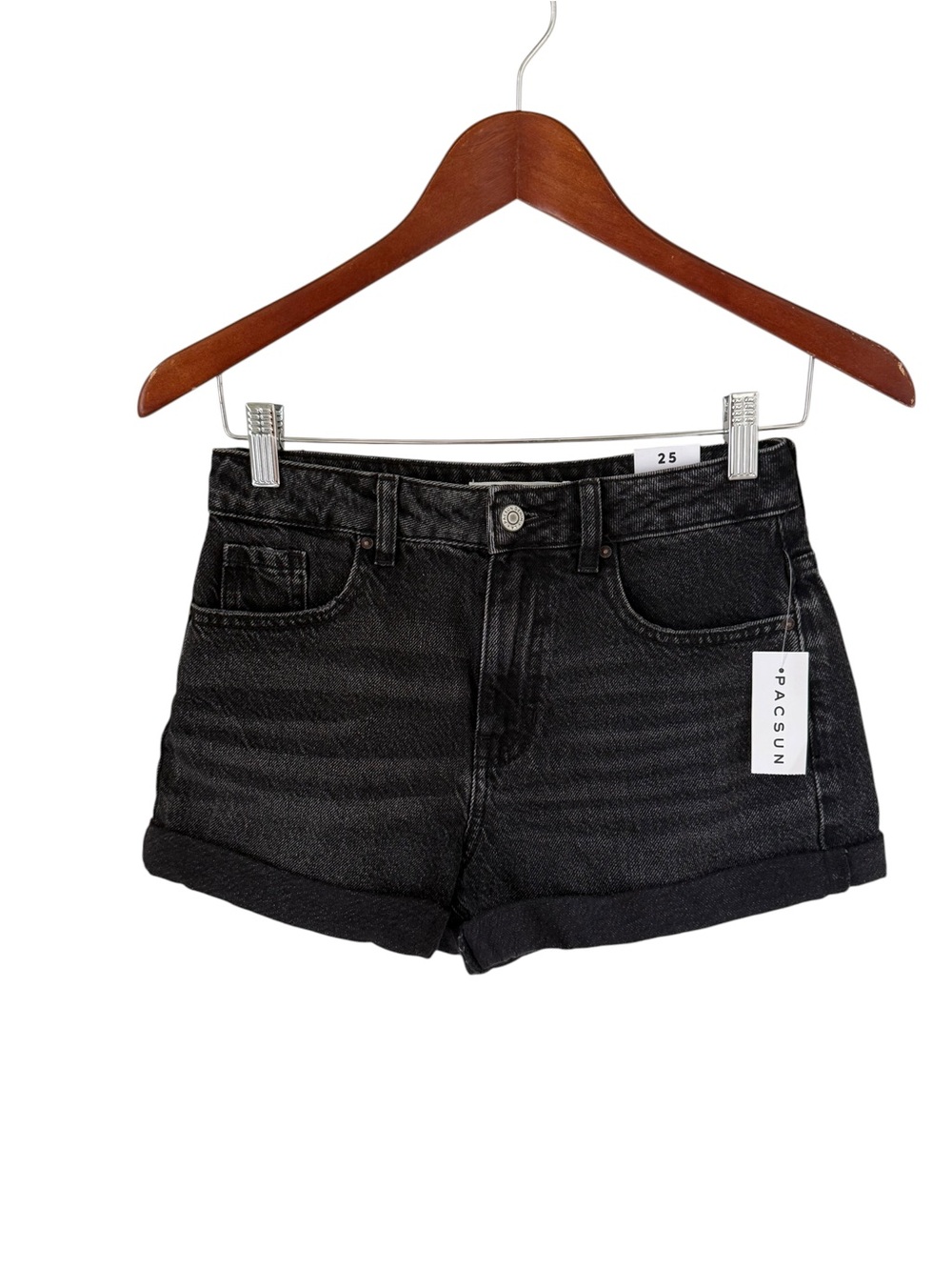 PacSun Black High-Rise Mom Denim Shorts